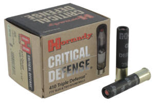 Hornady Critical Defense Ammunition 410 Bore 2-1/2″ 41 Caliber FTX Slug over two 35 Caliber Lead Round Balls 500 round