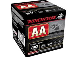 WINCHESTER AA TARGET AMMUNITION 410 BORE 2-1/2″ 1/2 OZ #9 SHOT 1000 ROUNDS
