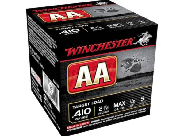 WINCHESTER AA TARGET AMMUNITION 410 BORE 2-1/2″ 1/2 OZ #9 SHOT 1000 ROUNDS
