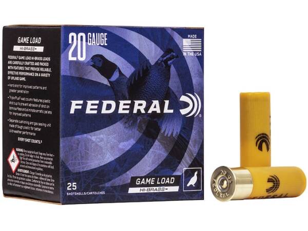 FEDERAL GAME LOAD UPLAND HI-BRASS AMMUNITION 20 GAUGE 2-3/4″ 1 OZ 500 ROUNDS