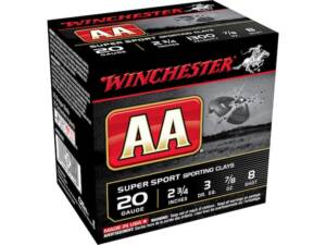 WINCHESTER AA SUPER SPORT SPORTING CLAYS AMMUNITION 20 GAUGE 2-3/4″ 7/8 OZ 500 ROUNDS