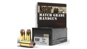 Nosler Match Grade 10mm 180 Grain Jacketed Hollow Point Brass Cased Cased Pistol Ammunition 500 rounds