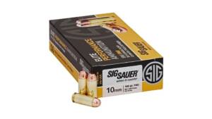 Sig Sauer Elite Performance 10mm Auto 180 grain Full Metal Jacket Brass Cased Centerfire Pistol Ammunition 500 rounds