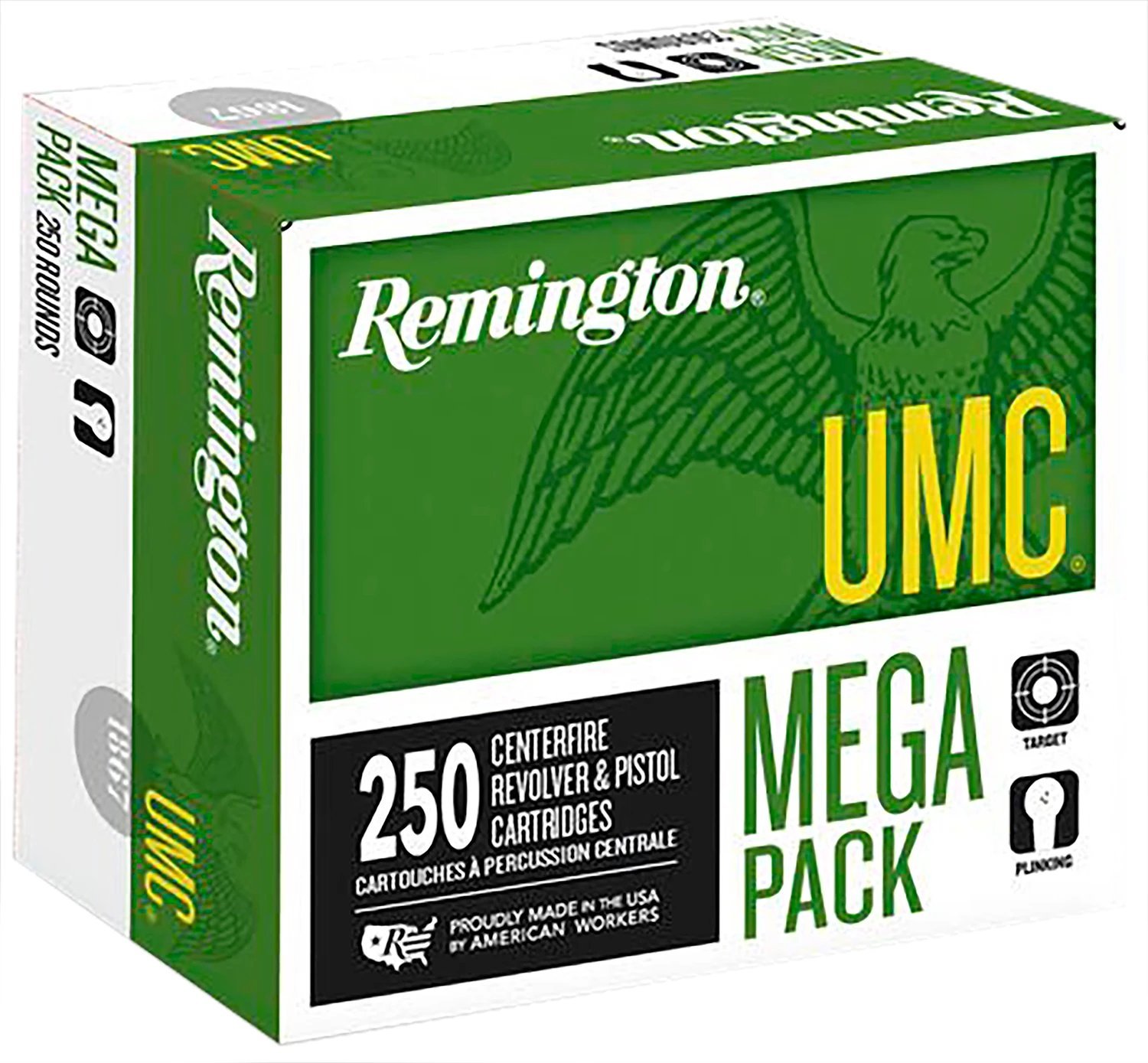 Remington UMC .380 Auto 95 grain FMJ ammunition 250-round Mega Pack box