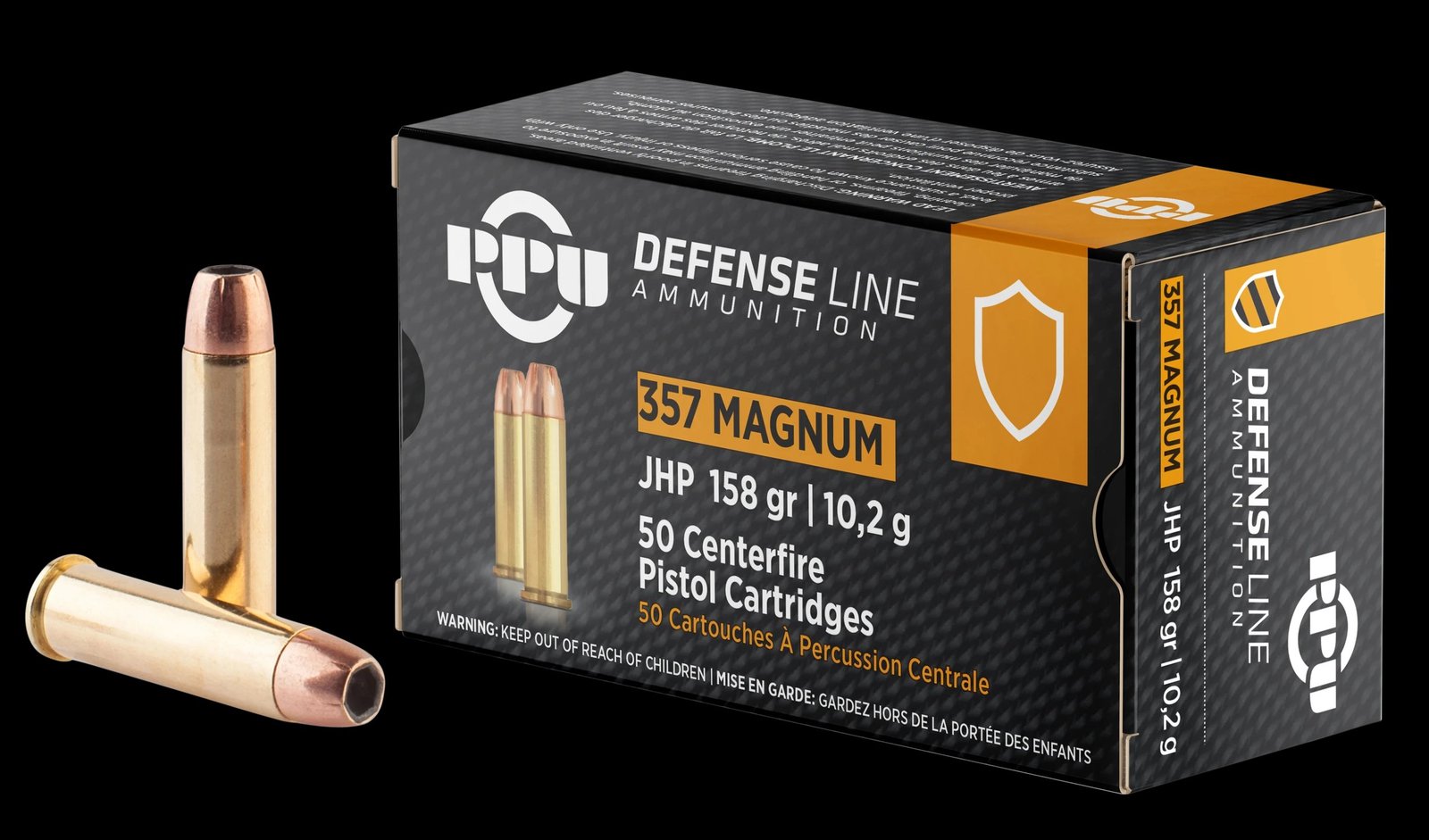 PPU Defense Line .357 Magnum 158 grain JHP defensive ammunition 50-round box