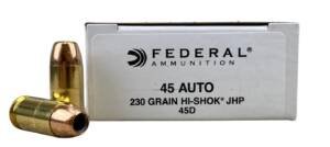 Federal Classic Law Enforcement .45 ACP 230 grain Hi-Shok JHP ammunition 50-round box