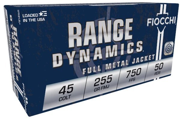 Fiocchi Range Dynamics .45 Colt 255 grain CMJ target ammunition 50-round box