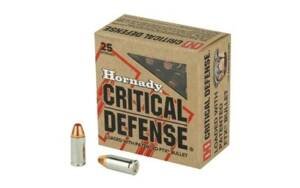 Hornady Critical Defense .32 Auto 60 grain FTX ammunition 25-round box and loose cartridges