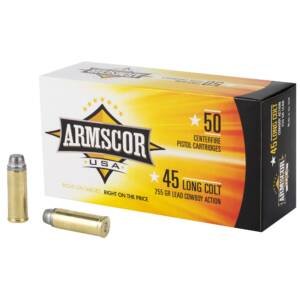 Armscor USA .45 Colt 255 grain lead cowboy action ammunition 50-round box