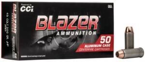 CCI Blazer .45 Colt 200 grain JHP ammunition 50-round box with aluminum cartridges
