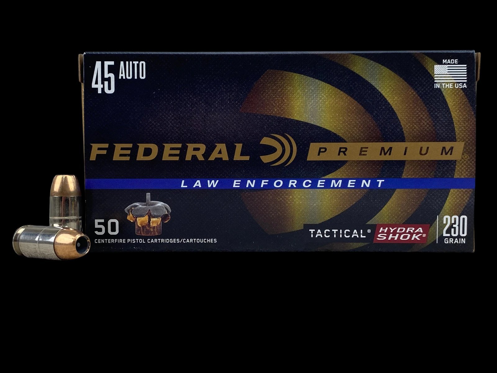 Federal Premium Law Enforcement Tactical Hydra-Shok .45 ACP 230 grain JHP 50-round box