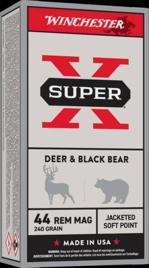 Winchester Super-X .44 Rem Mag 240 grain JSP ammunition 50-round box