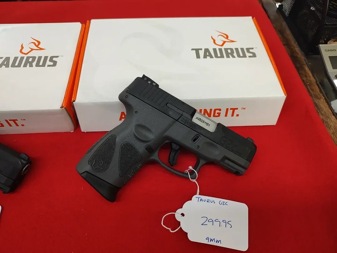 Taurus G2c 9mm Pistol line in factory boxes with price tags
