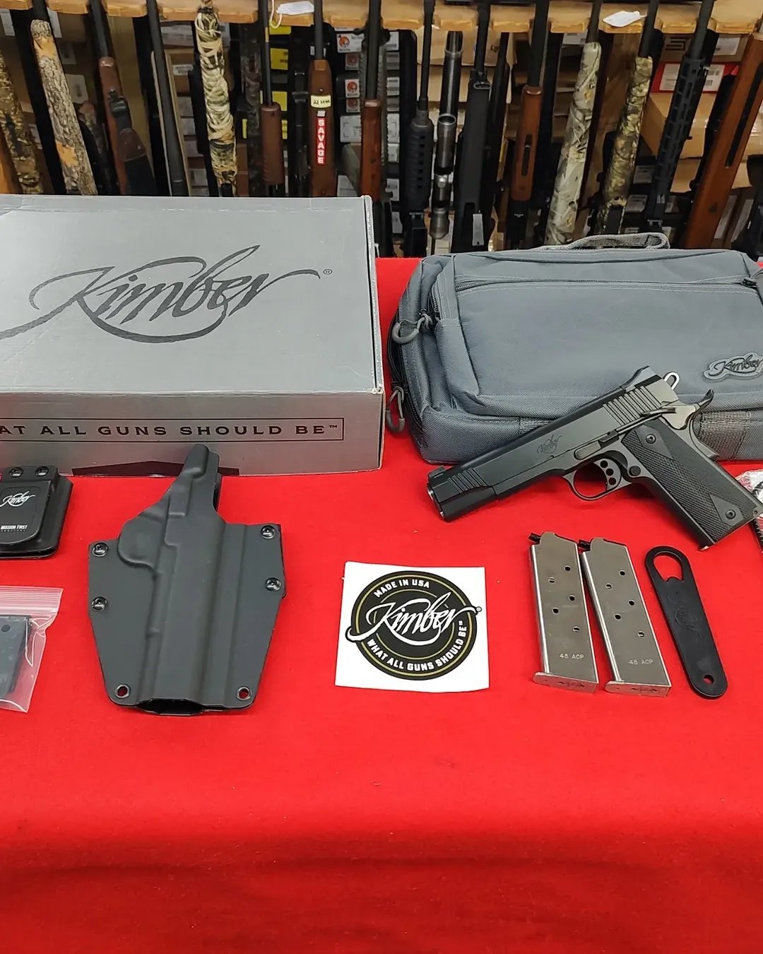 Kimber 1911 Custom LW 45 ACP club bundle with holster range bag and extra mags near me