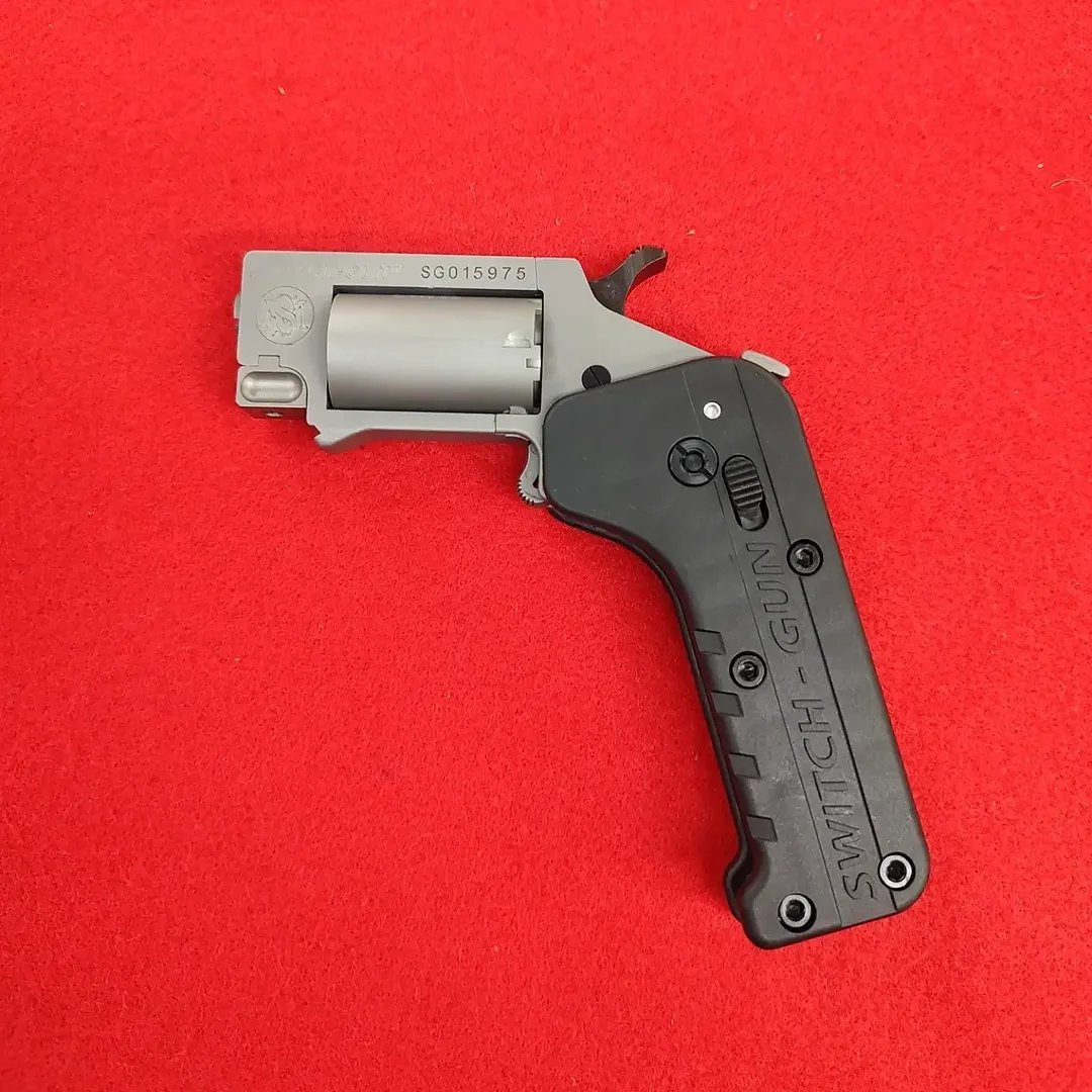 Standard Manufacturing Switch Gun silver 22 Mag folding revolver closed profile near me